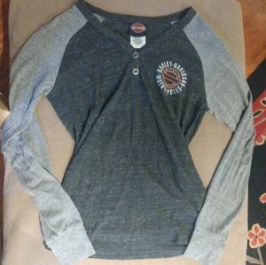 Harley-Davidson Motorcycles shirt button up fitted monogram size S